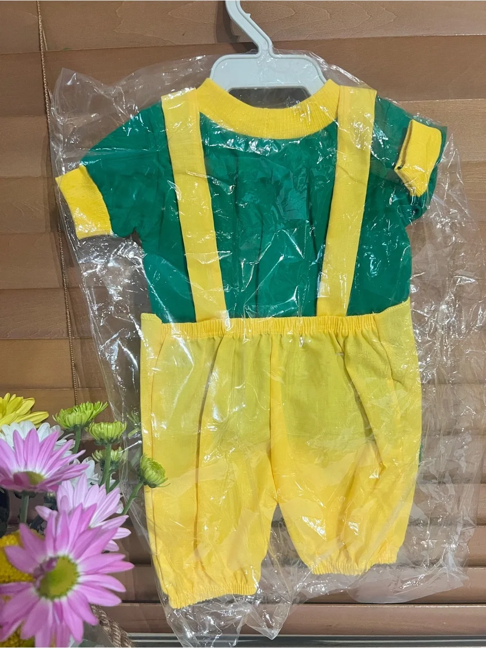 Brasil Kids Yellow & Green Overalls Set with Hat